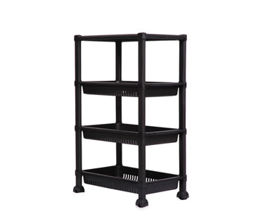 4 Tiers Rectangular Tray With Wheel